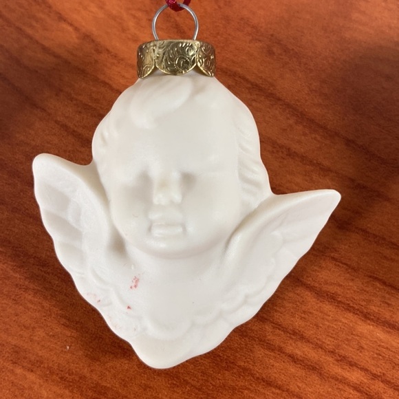 Vintage Porcelain Angels Christmas Holiday Tree Ornaments - set of 5 - Picture 6 of 11